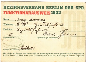 Funktionärskarte 1932