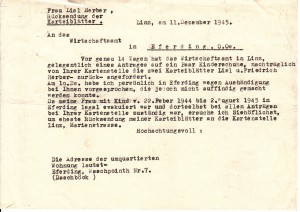 Karteikarten 1945 Linz