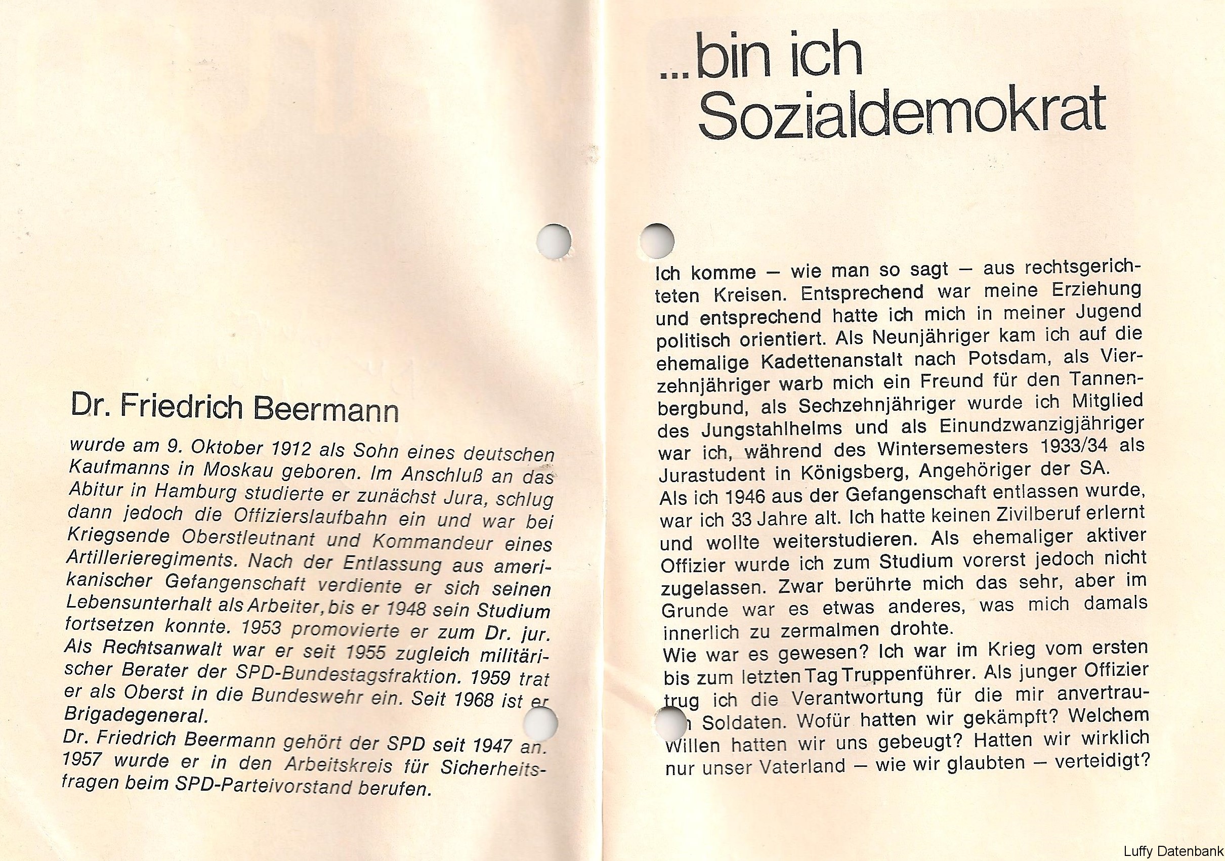bladzijde brochure Warum … bin ich Sozialdemokrat (1969)