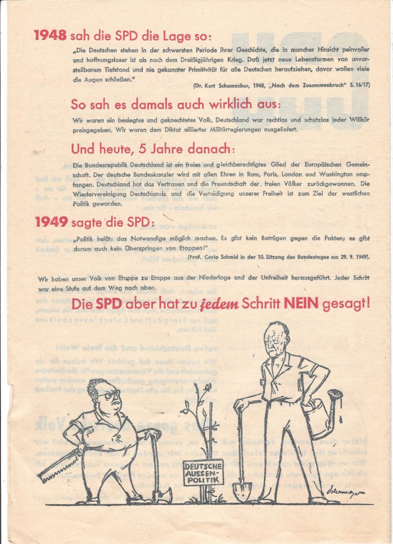 Flugblatt Das ganze Deutschland soll es sein! CDU BTW 1953 Geschichtsdokumente.de